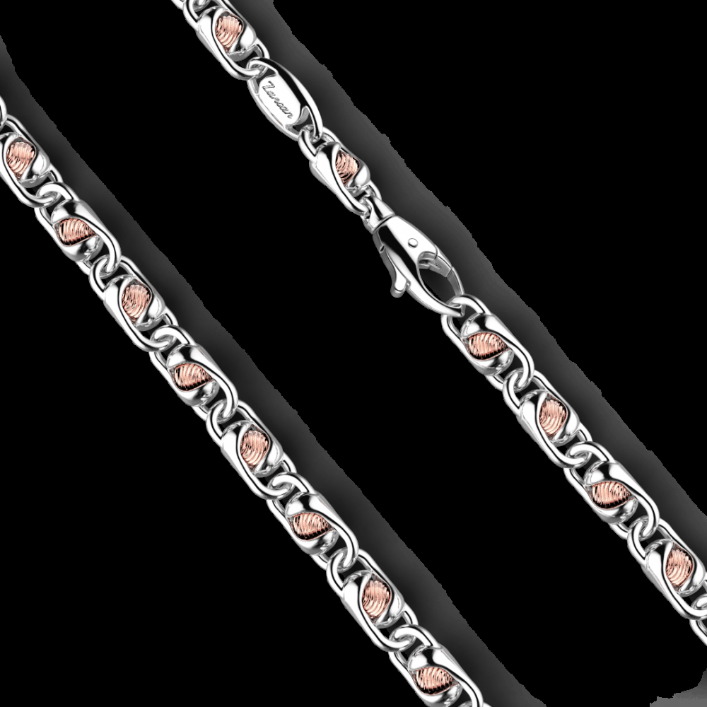 Zancan Collana da uomo Zancan a catena in argento e oro rosa Pezzi Unici