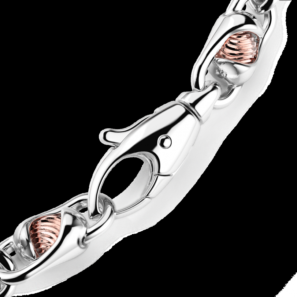 Zancan Bracciale da uomo Zancan catena in argento e oro rosa Promozione Limitata