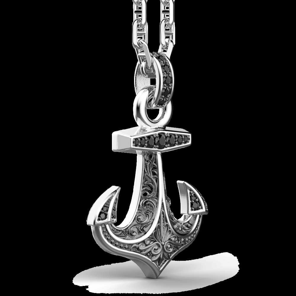 Zancan Collana Zancan in argento pendente ad acora con pietre nere Convenienza