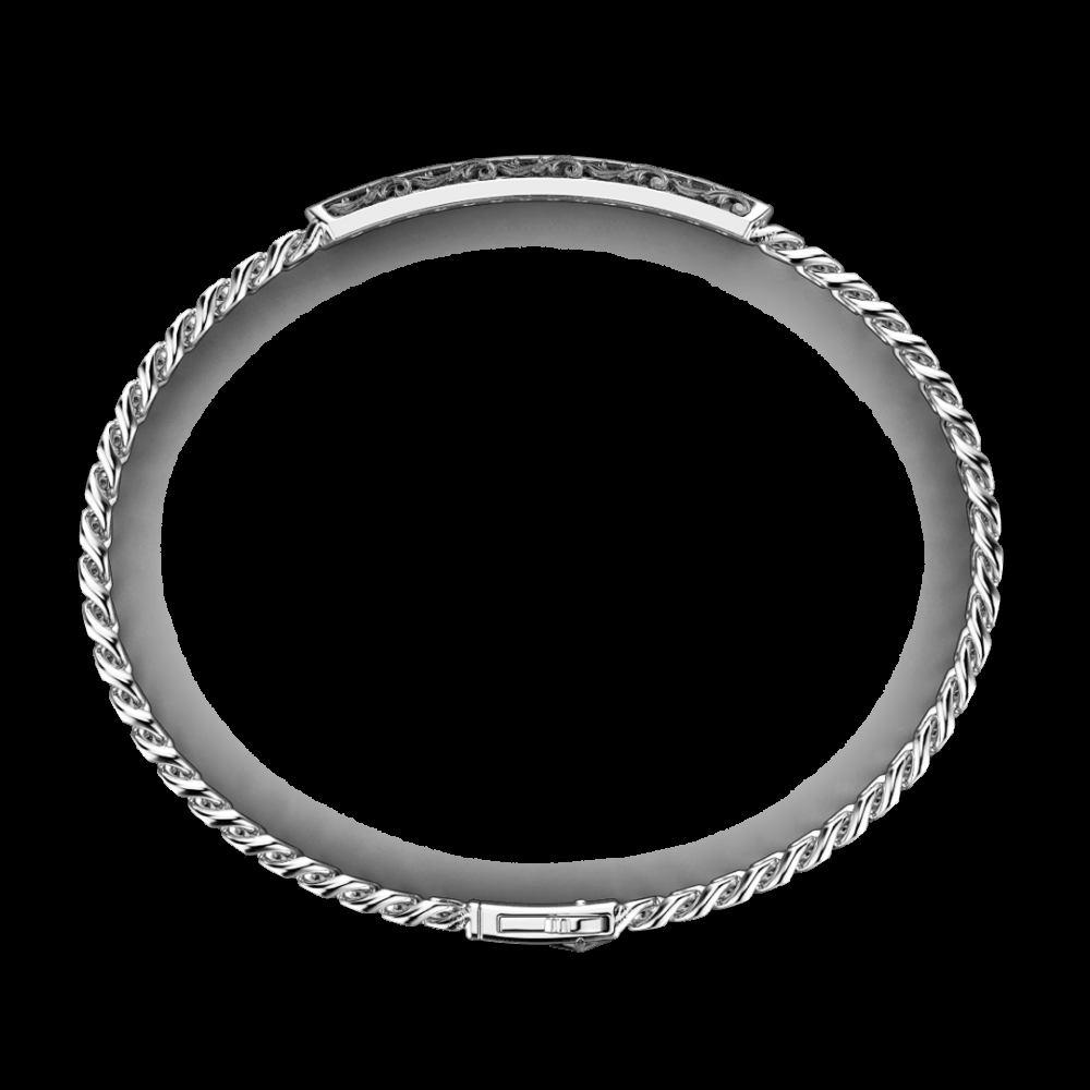 Zancan Bracciale Zancan in argento a grumetta con targa e pietre nere Offerta