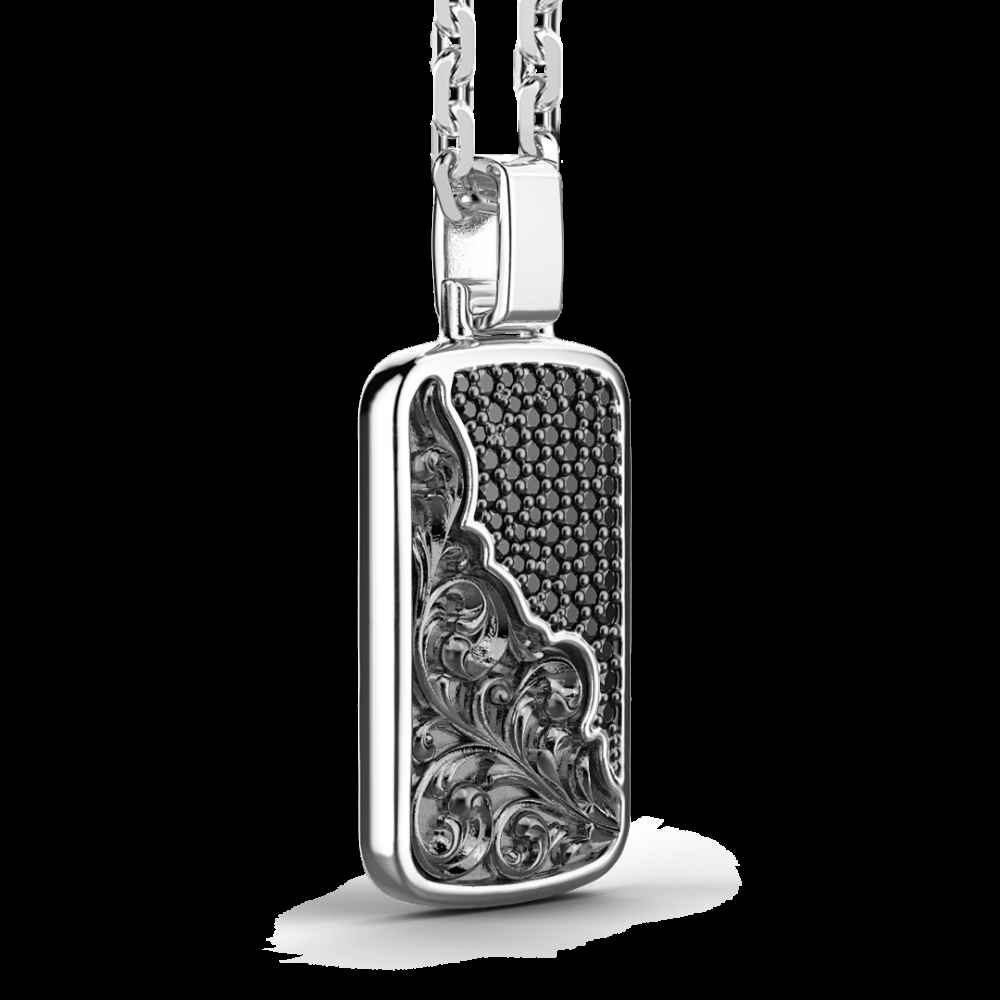 Zancan Collana Zancan in argento a targa con pietre nere Liquidazione