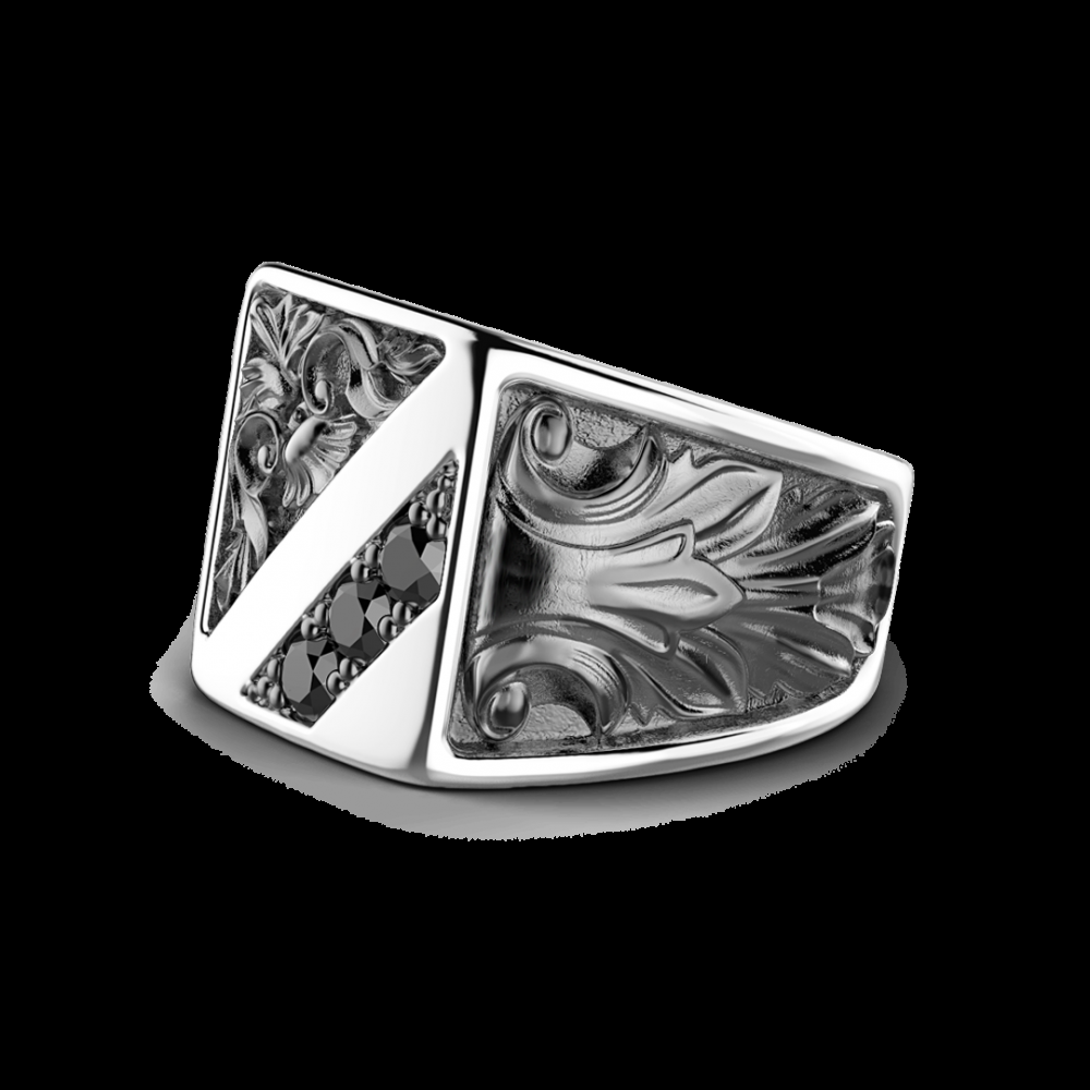 Zancan Anello Zancan in argento con pietre nere Moda