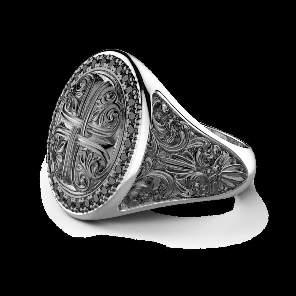 Zancan Anello Zancan in argento con pietre nere 2025