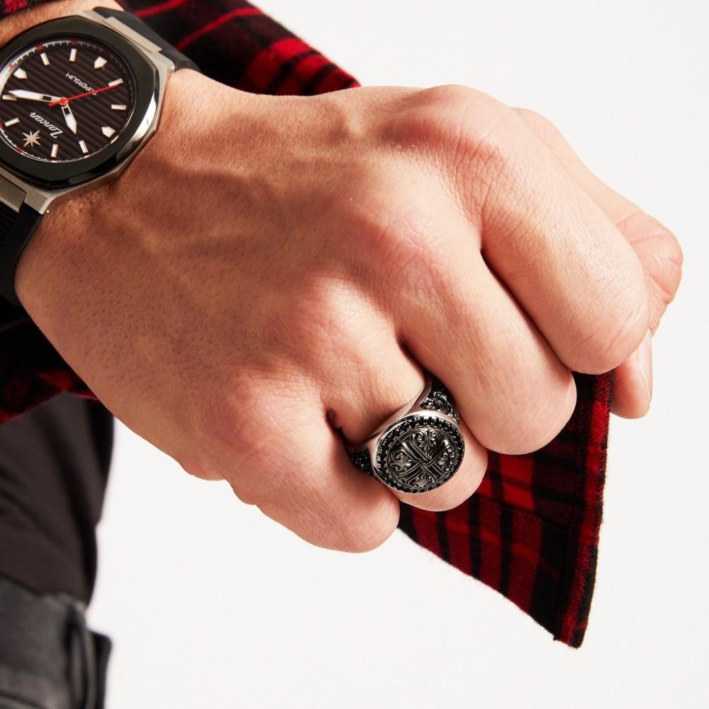 Zancan Anello Zancan in argento con pietre nere 2025