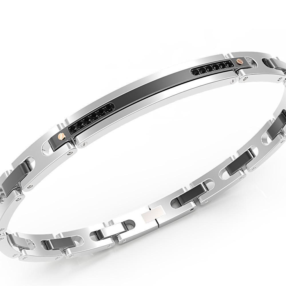 Zancan Bracciale Zancan in acciaio nero e pietre Convenienza