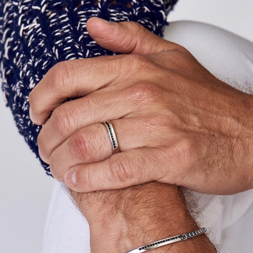 Zancan Anello Zancan in argento con pietre nere Offerte