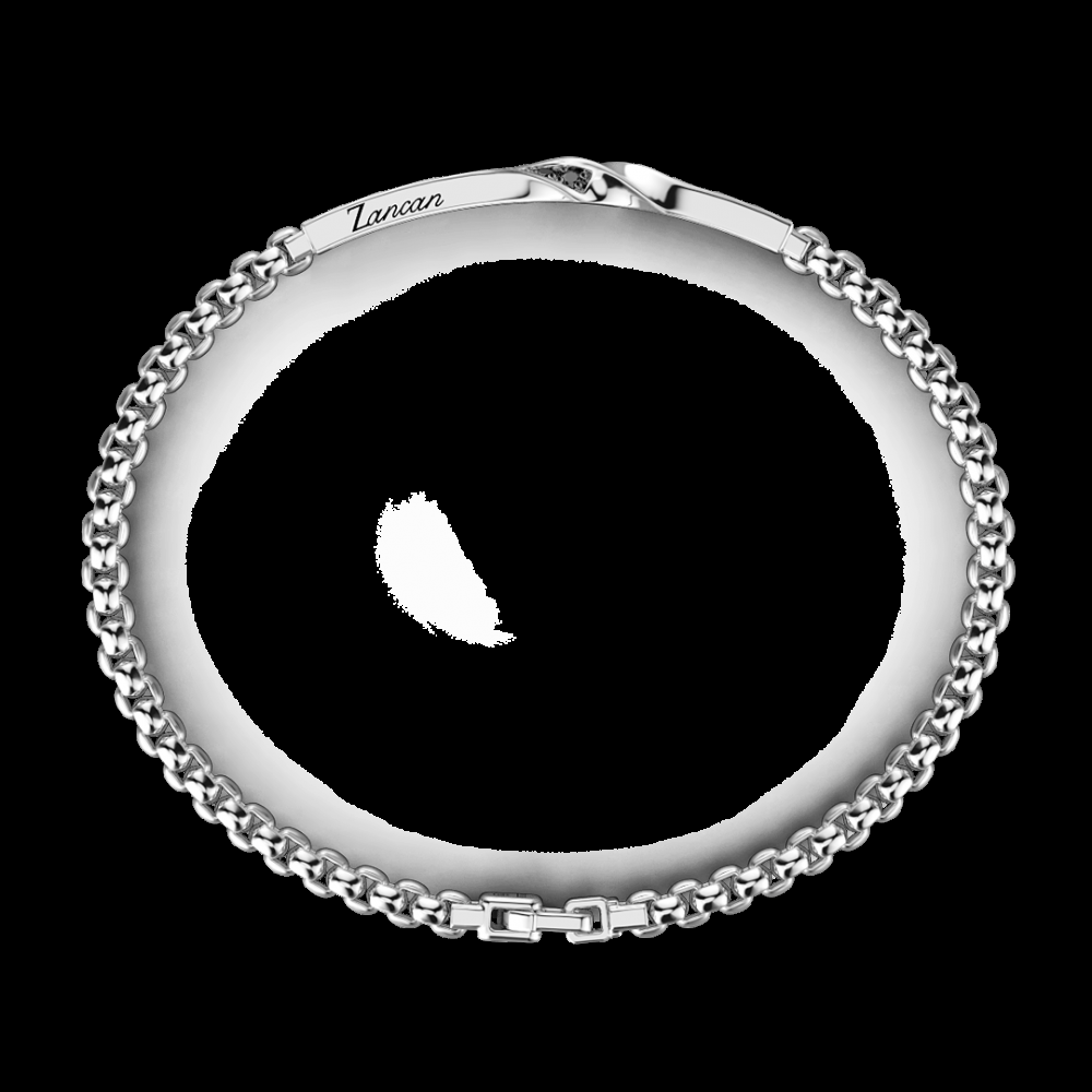 Zancan Bracciale Zancan in argento con targa e pietre nere Hotsell