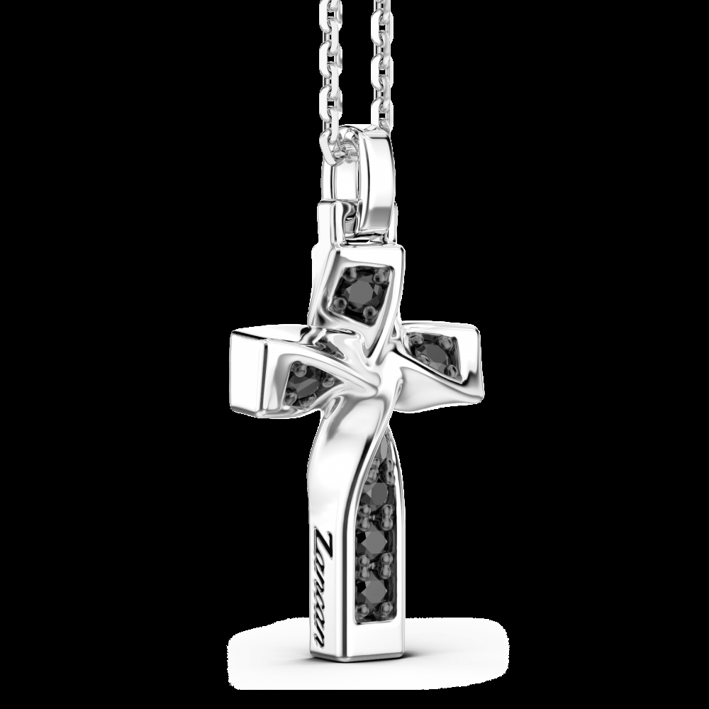Zancan Collana Zancan in argento con pendente a croce e spinelli neri I Più Venduti
