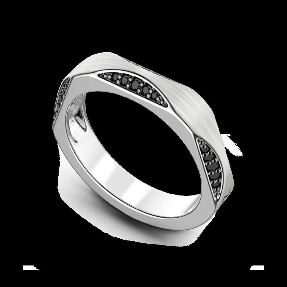 Zancan Anello Zancan in argento con pietre nere Negozio