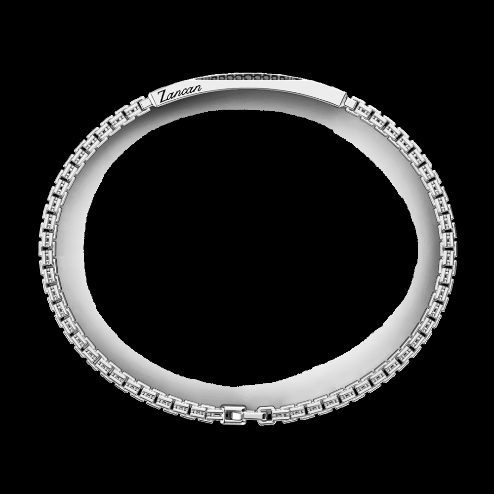 Zancan Bracciale Zancan in argento con pietre nere Nuova