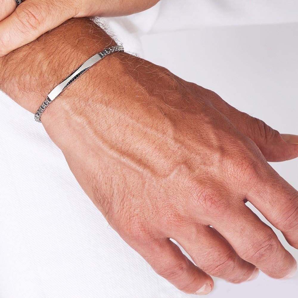 Zancan Bracciale Zancan in argento con pietre nere Nuova
