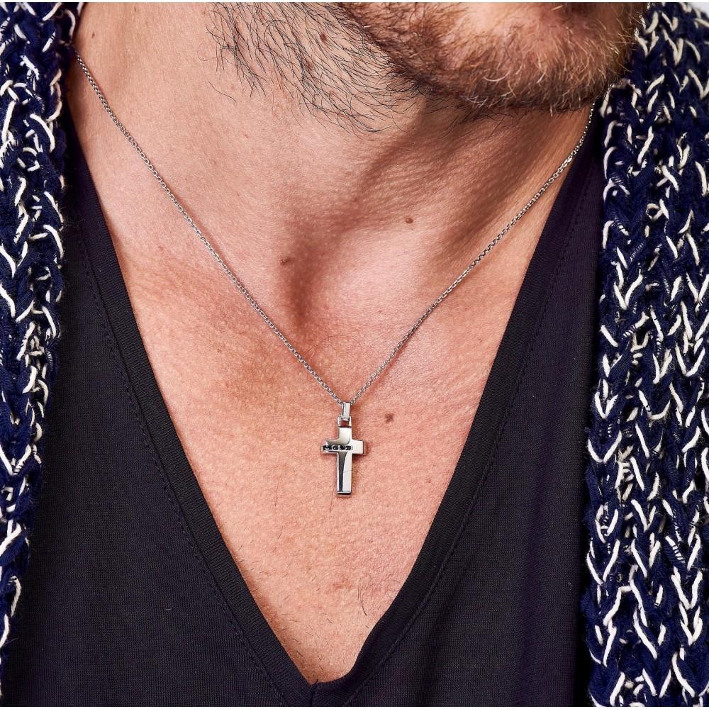 Zancan Collana Zancan in argento con pendente a croce In Linea
