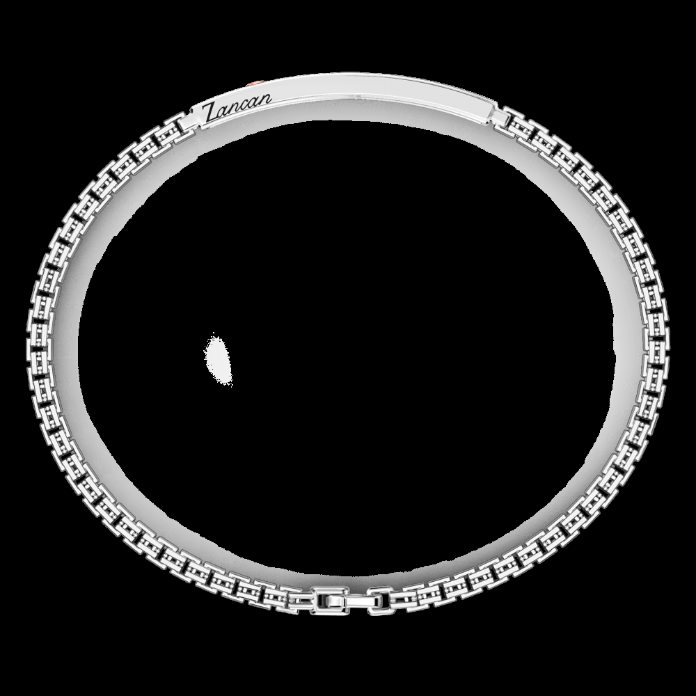 Zancan Bracciale Zancan in argento con vite in oro rosa su targa Promozione