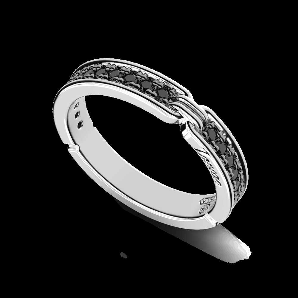Zancan Anello Zancan in argento con pietre nere Soddisfazione Garantita