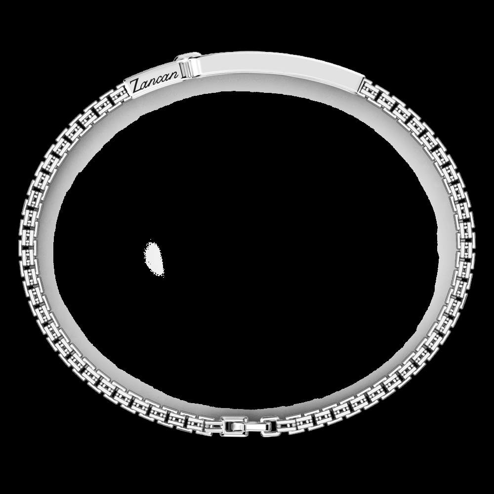 Zancan Bracciale Zancan in argento con pietre nere Qualità Garantita