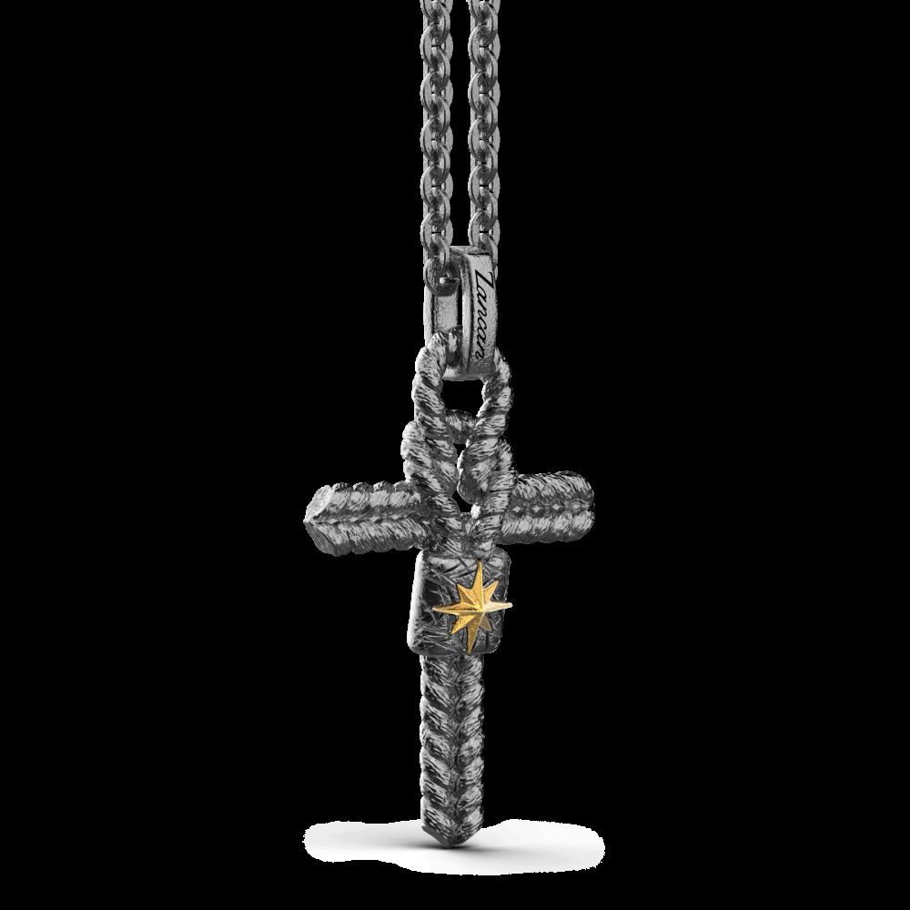 Zancan Collana in argento con croce e nodo piccolo Prezzo Ridotto