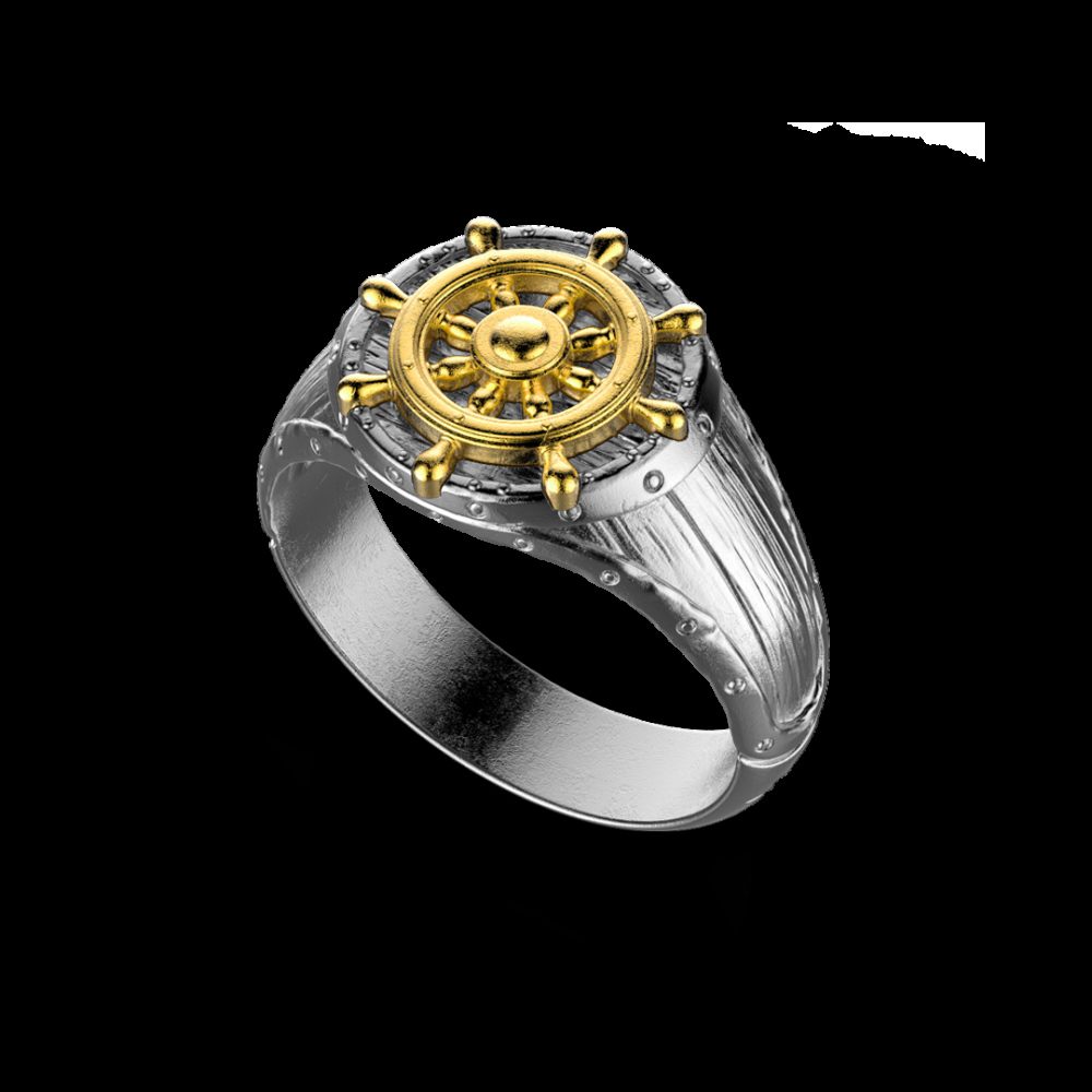Zancan Anello Zancan in argento brunito con timone Novità