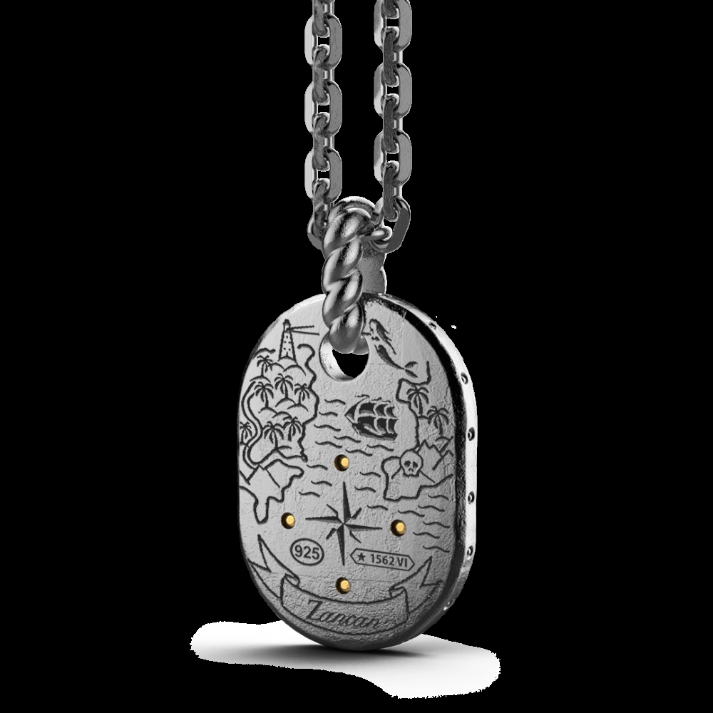 Zancan Collana Zancan in argento brunito con timone Presa