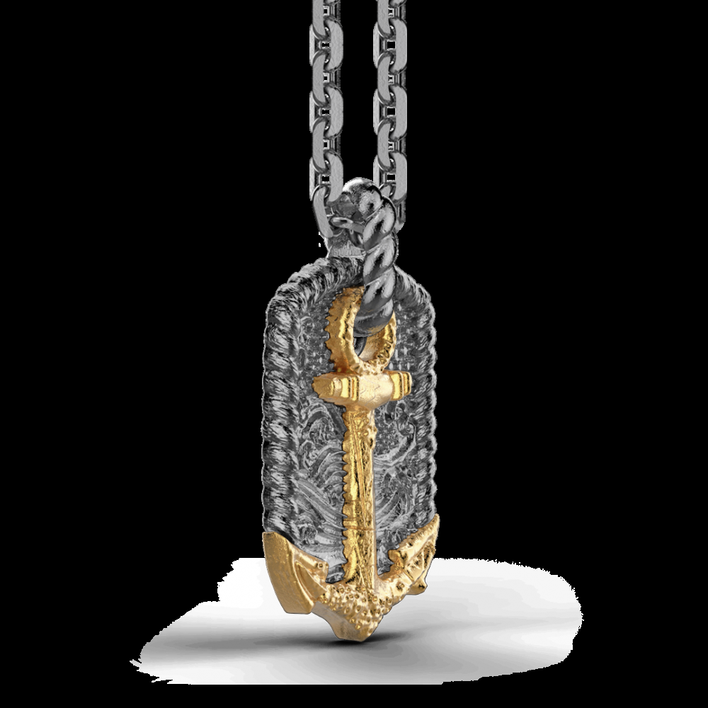 Zancan Collana Zancan in argento brunito con ancora Offerta