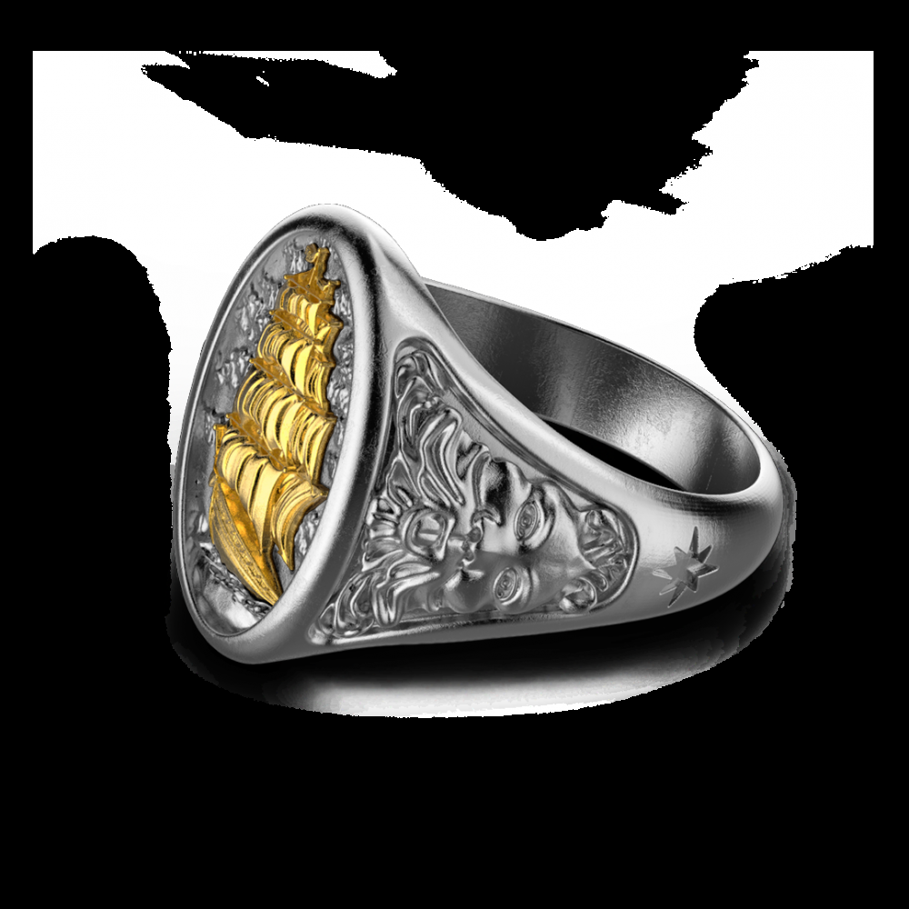 Zancan Anello Zancan in argento brunito con veliero Economico