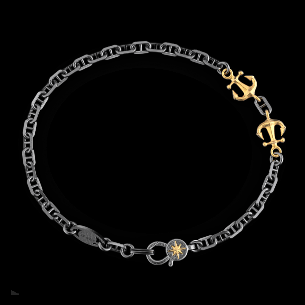 Zancan Bracciale Zancan in argento brunito con ancora I Più Venduti