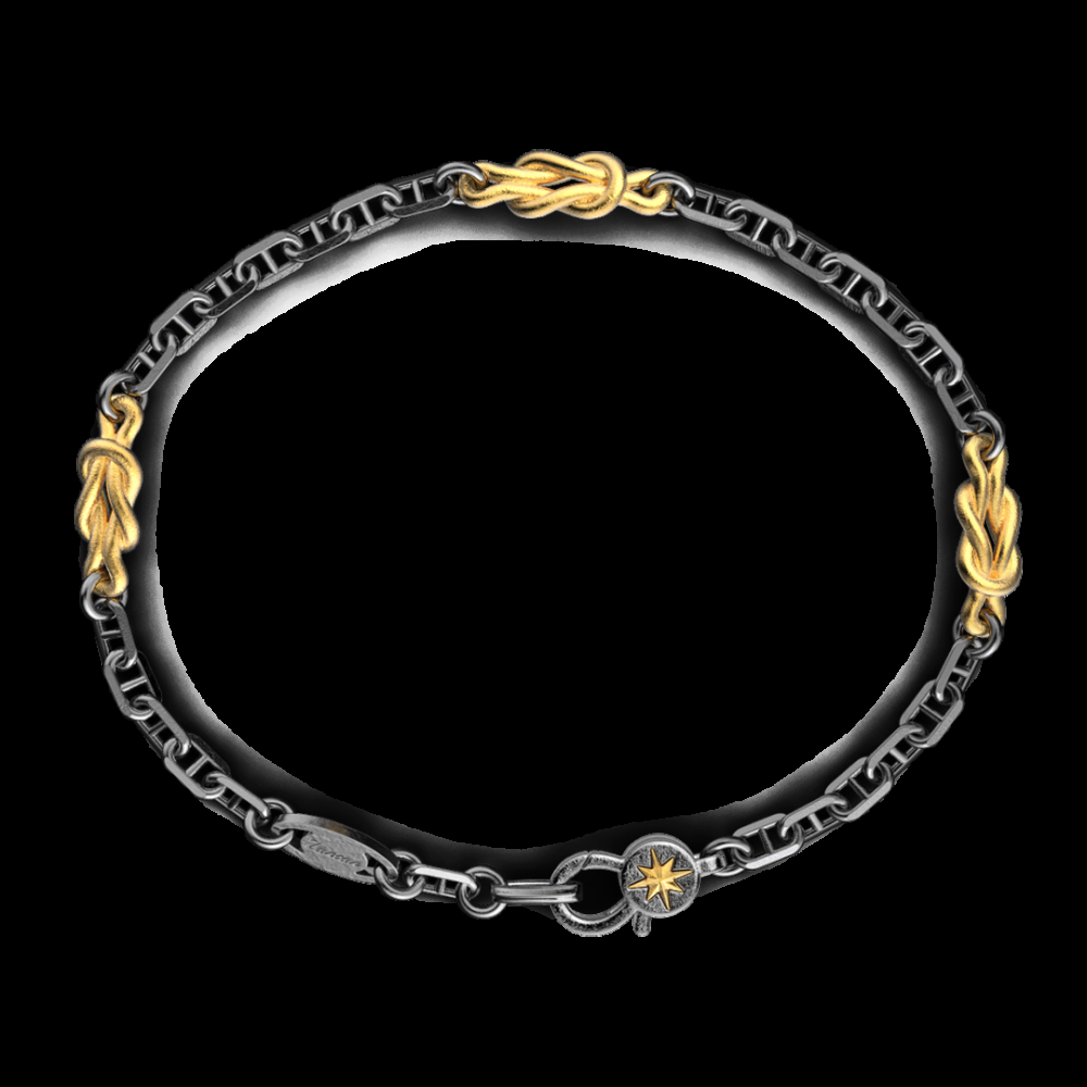 Zancan Bracciale Zancan in argento brunito con nodi marinari Negozio