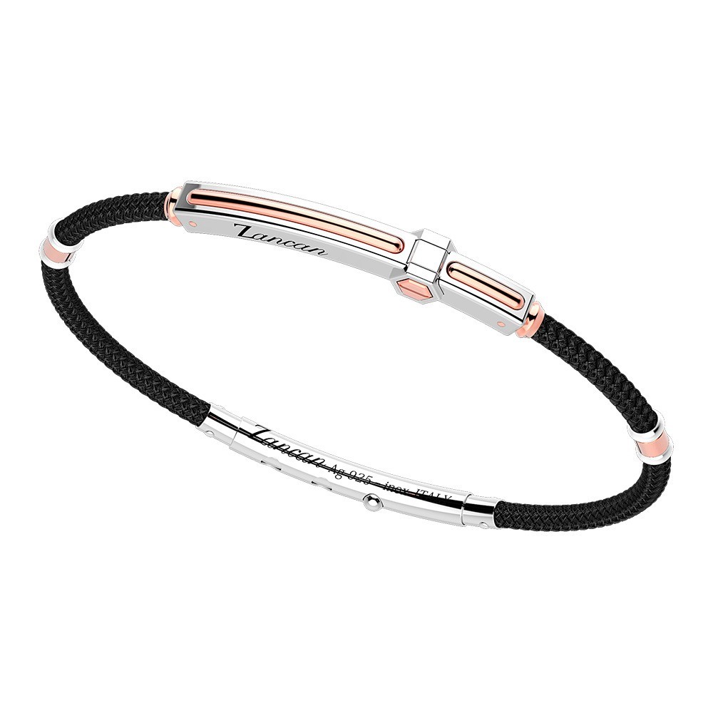 Zancan Bracciale Zancan in argento con inserti in oro 18k e kevlar