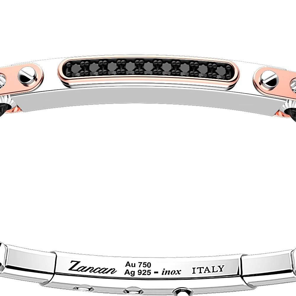 Zancan Bracciale Zancan in argento con inserti in oro 18k pietre e kevlar Italia