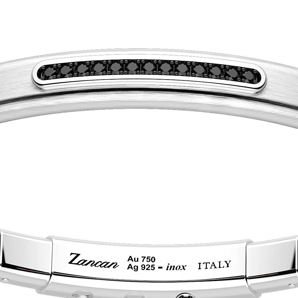 Zancan Bracciale Zancan in argento con inserti in oro 18k pietre e silicone Nuovo