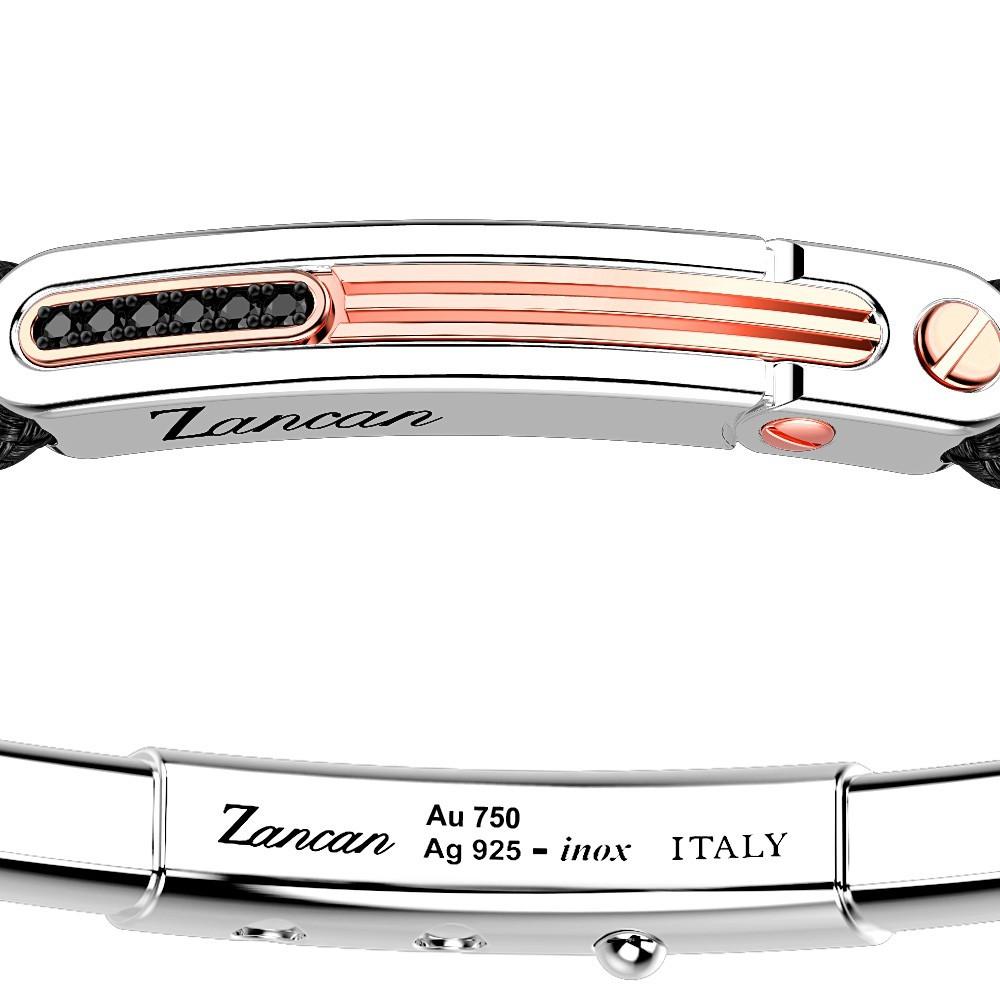 Zancan Bracciale Zancan in argento con inserti in oro 18k pietre e kevlar Offerta Anniversario