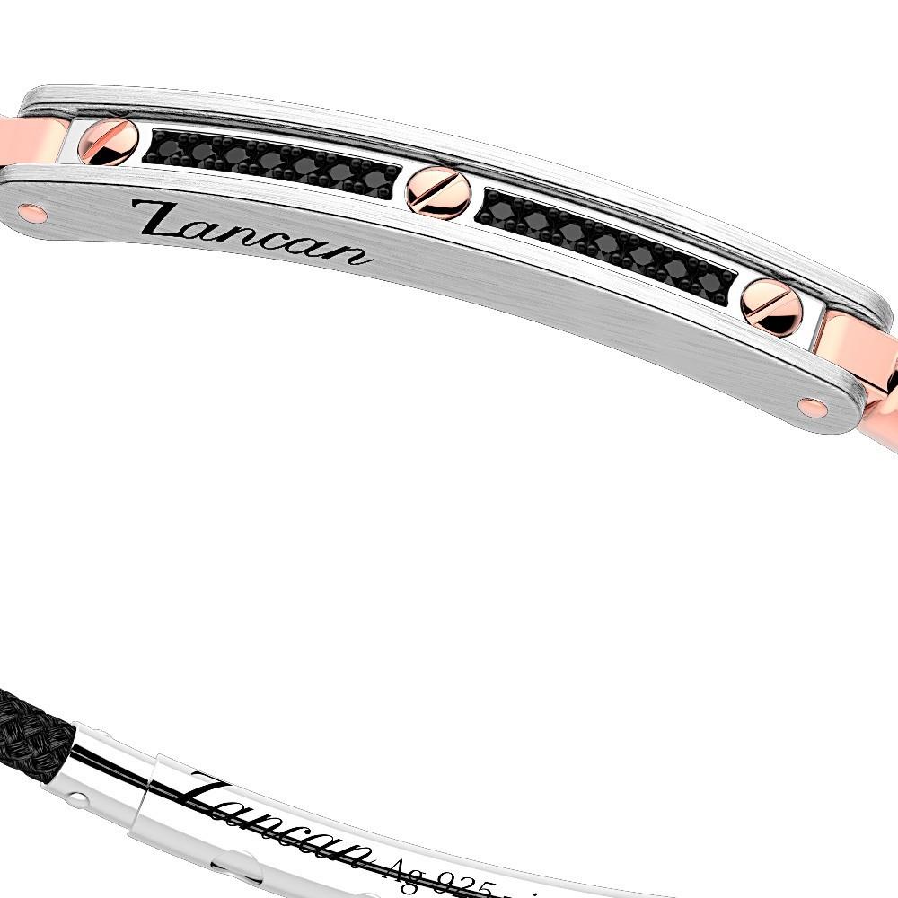 Zancan Bracciale Zancan in argento con inserti in oro 18k pietre e kevlar Promozione