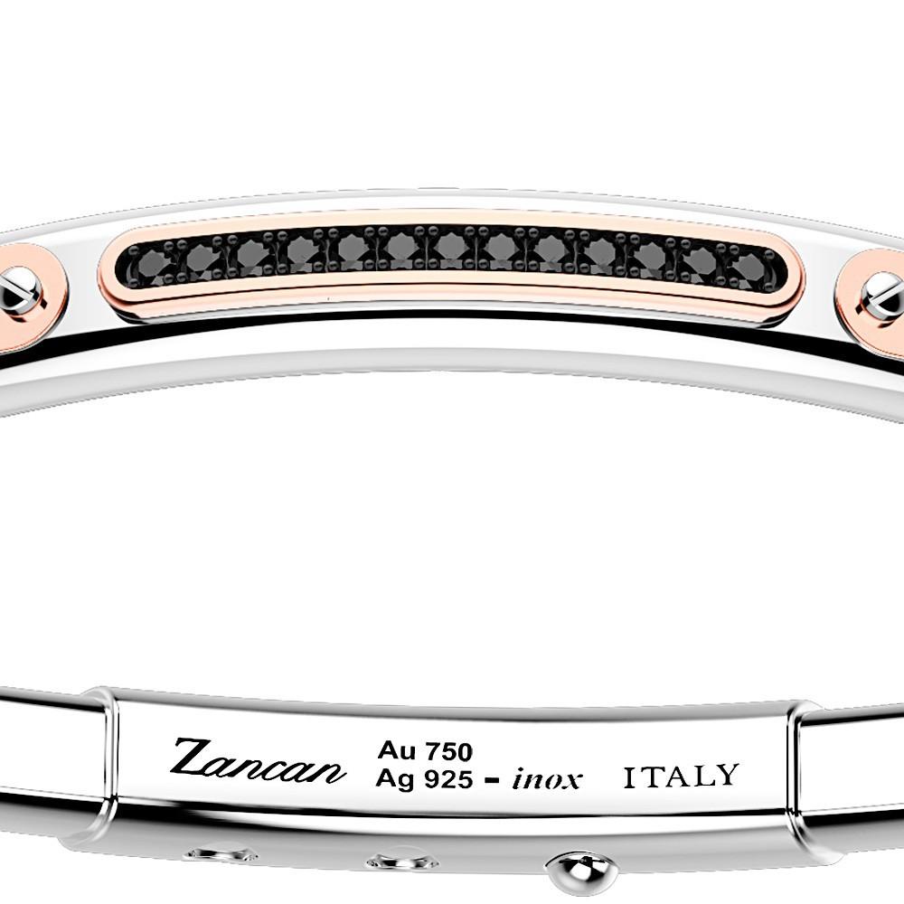 Zancan Bracciale Zancan in argento con inserti in oro 18k pietre e kevlar Qualità Garantita