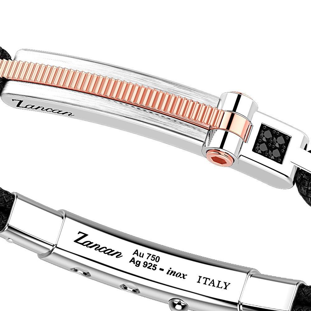Zancan Bracciale Zancan in argento con inserti in oro 18k e kevlar Negozi Online