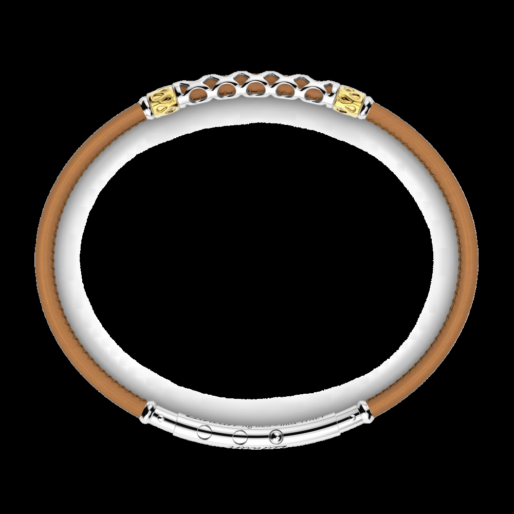 Zancan Bracciale Zancan in pelle naturale con targa in argento Shopping Online