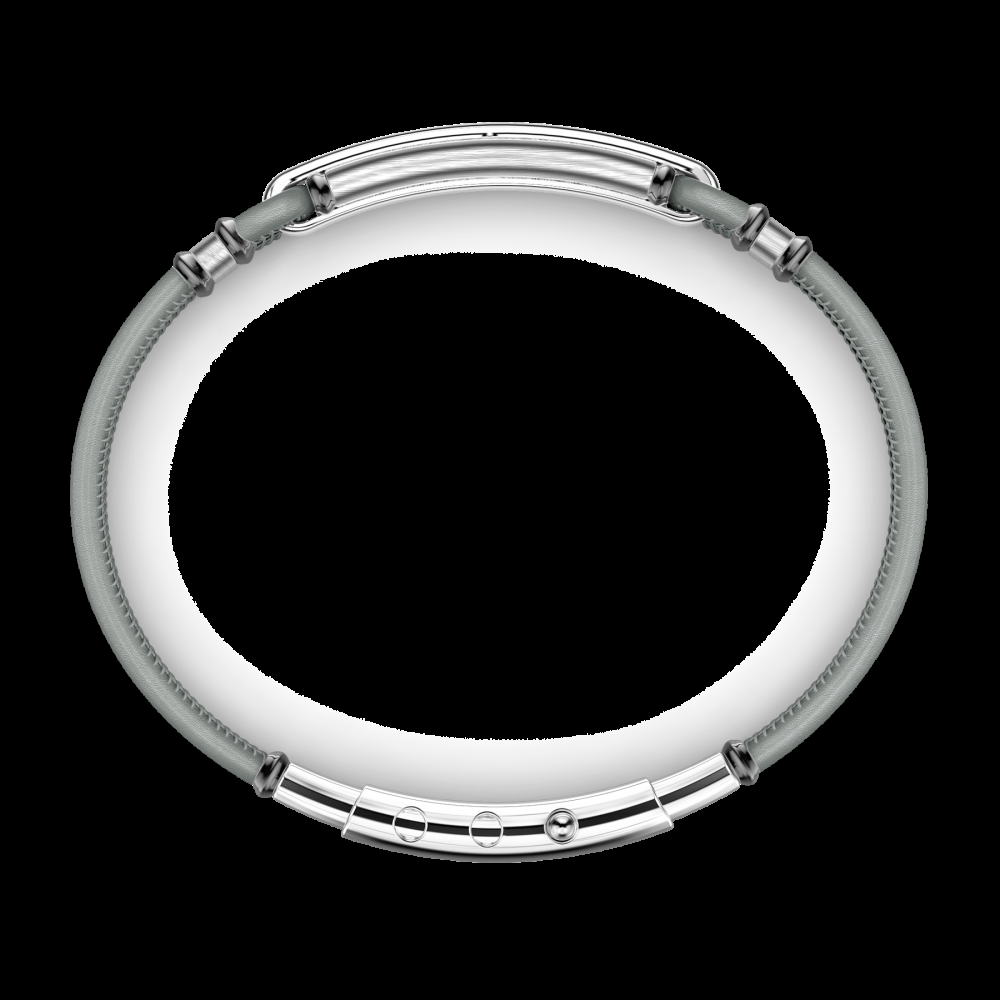 Zancan Bracciale Zancan in pelle naturale con targa in argento e pietre nere Convenienza
