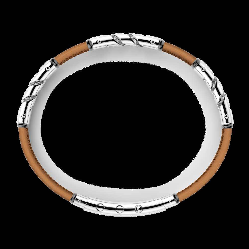 Zancan Bracciale Zancan in pelle naturale con elemnti in argento Enormi risparmi