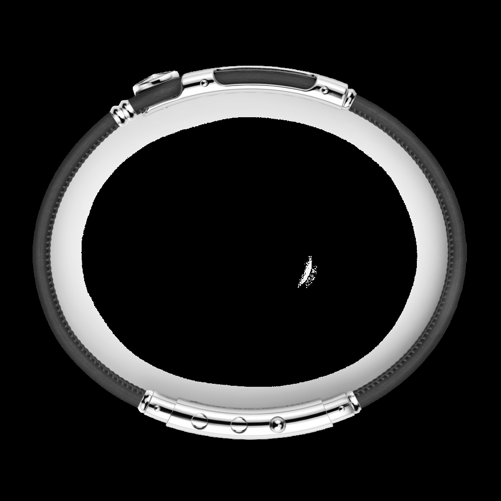 Zancan Bracciale Zancan in pelle naturale con targa in argento Presa