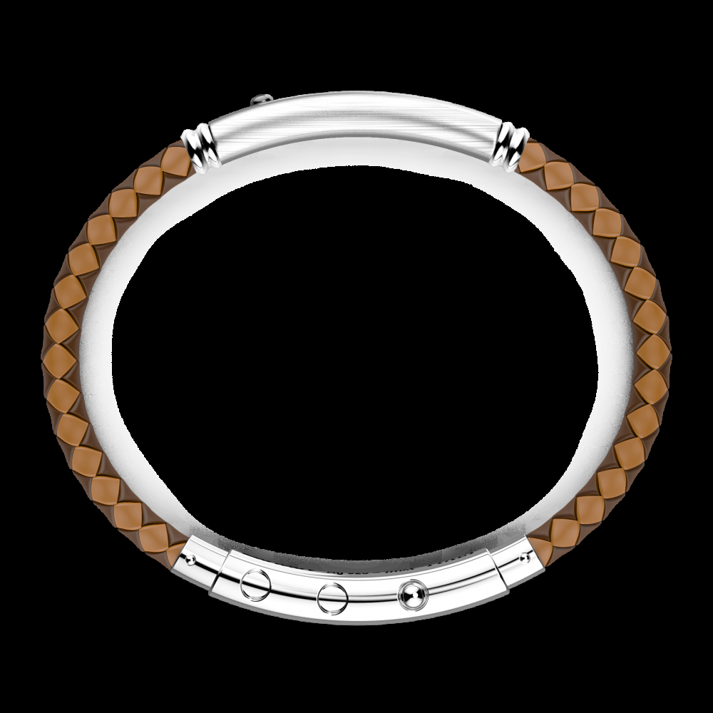 Zancan Bracciale Zancan in silicone con targa in argento e pietra nera Vendite Flash