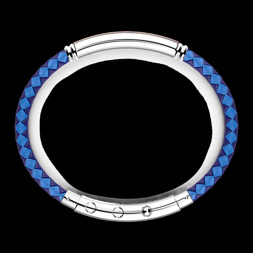 Zancan Bracciale Zancan in silicone nero con targa in argento e dettagli in oro rosa Negozio