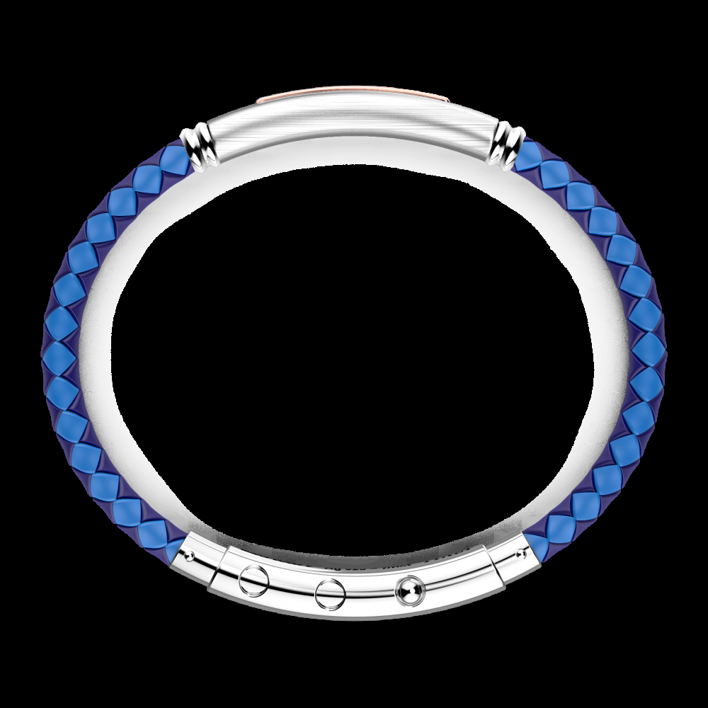 Zancan Bracciale Zancan in silicone nero con targa in argento e dettagli in oro rosa In Saldo