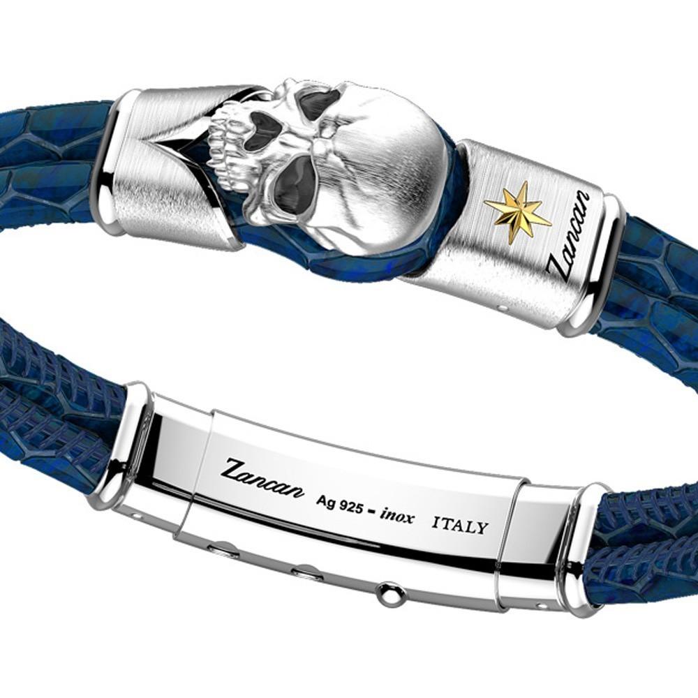 Zancan Bracciale Zancan in pelle con teschio in argento Acquista Ora