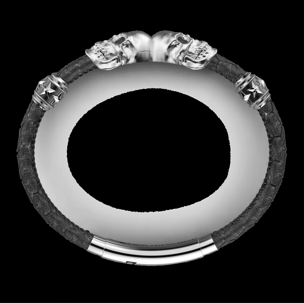 Zancan Bracciale Zancan in pelle con teschi Italia