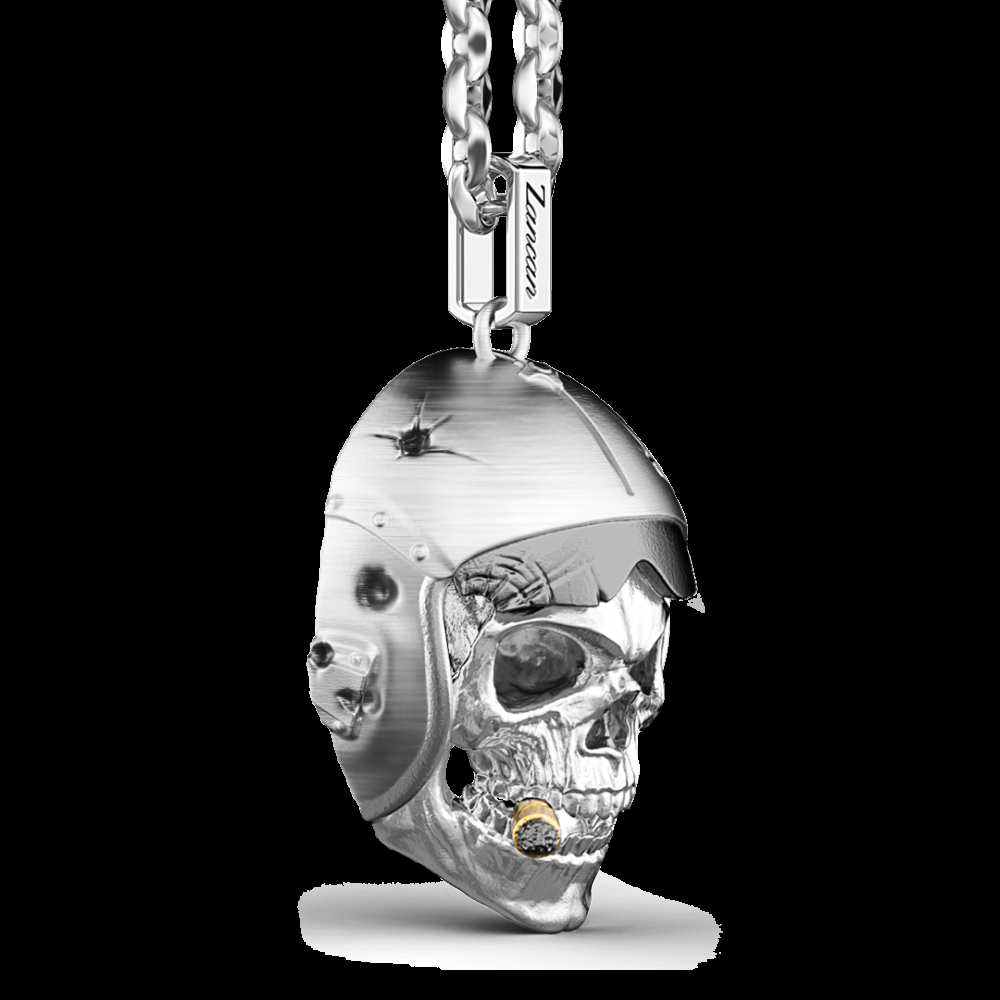 Zancan Collana Zancan in argento con pendente a teschio nativo aviatore Prezzo Ridotto