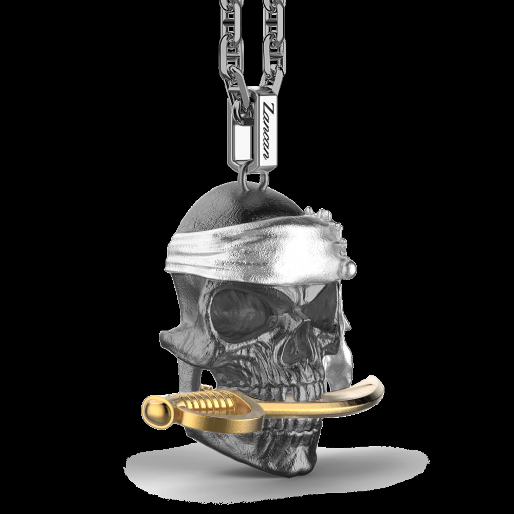Zancan Collana Zancan in argento con pendente a teschio pirata Sottocosto