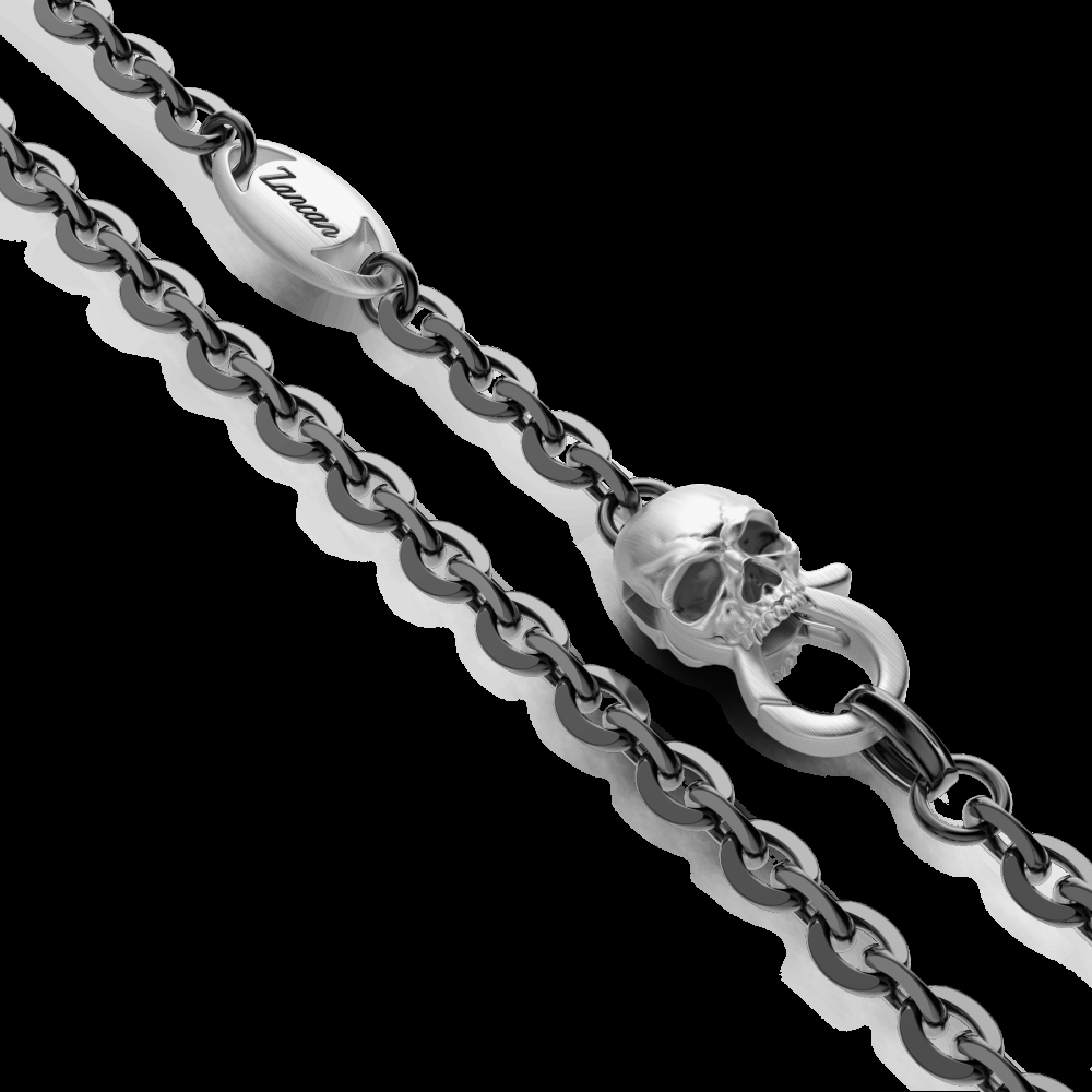 Zancan Collana Zancan in argento con pendente a teschio cowbloy Convenienza
