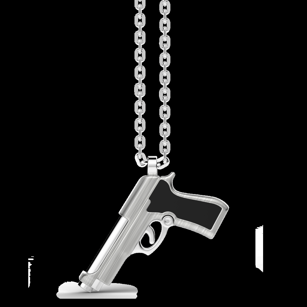 Zancan Collana Zancan in argento con pendente a pistola Presa