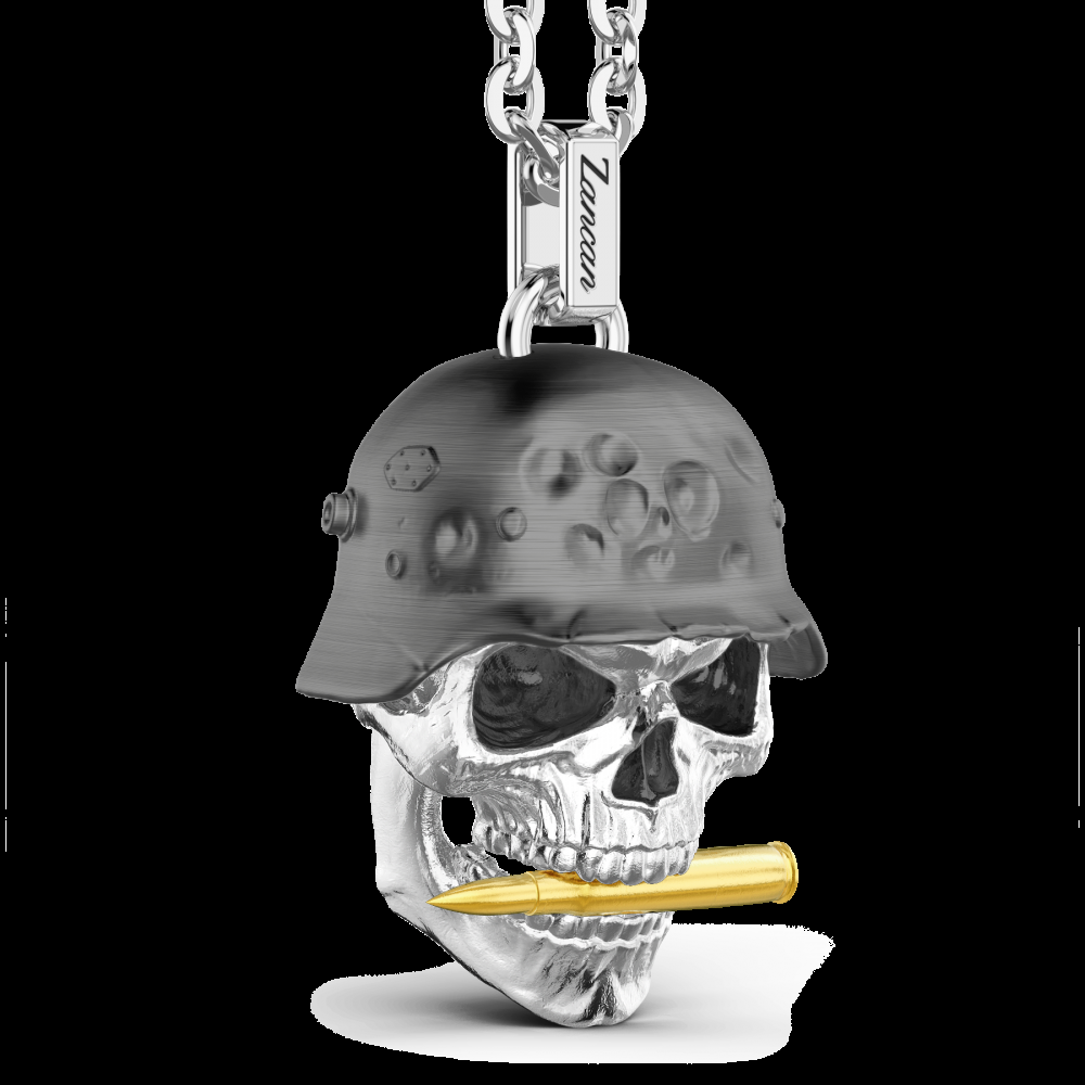 Zancan Collana Zancan in argento con pendente a teschio militare Offerta