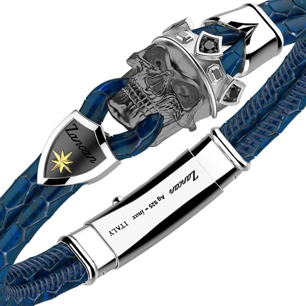 Zancan Bracciale Zancan in pelle di con teschio incoronato Economico