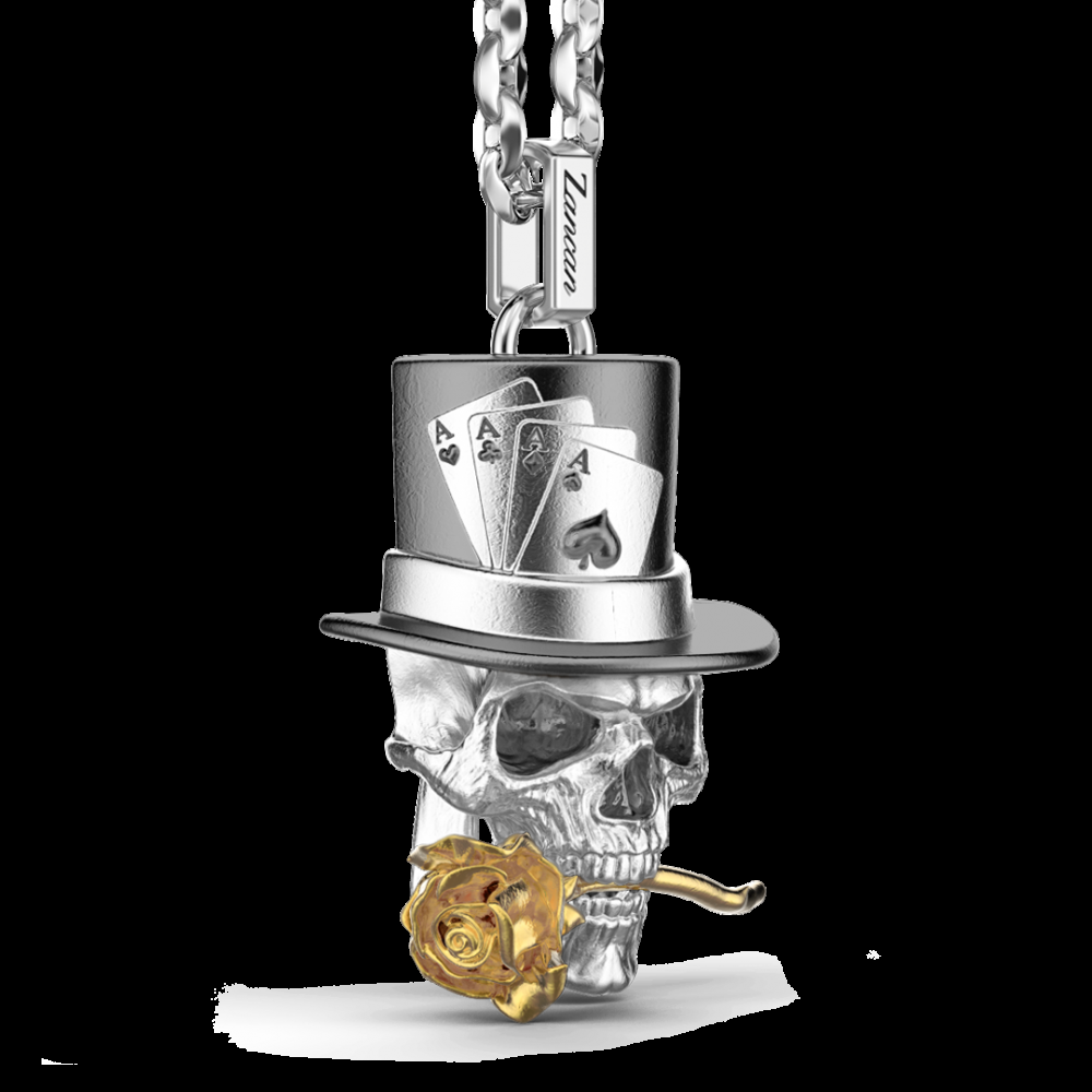 Zancan Collana Zancan in argento con pendente a teschio prestigiatore Vendita Economica