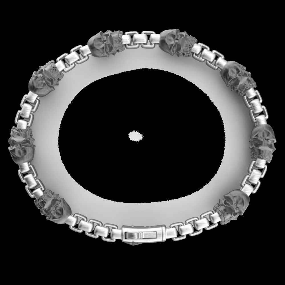 Zancan Bracciale a maglia Zancan in argento con teschi Saldi Di Fabbrica